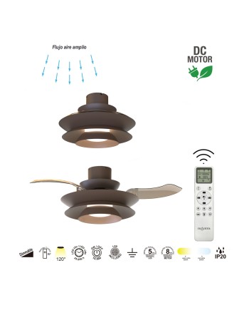 ACONCAGUA * PLAFÓN/VENTILADOR LED - CAFE